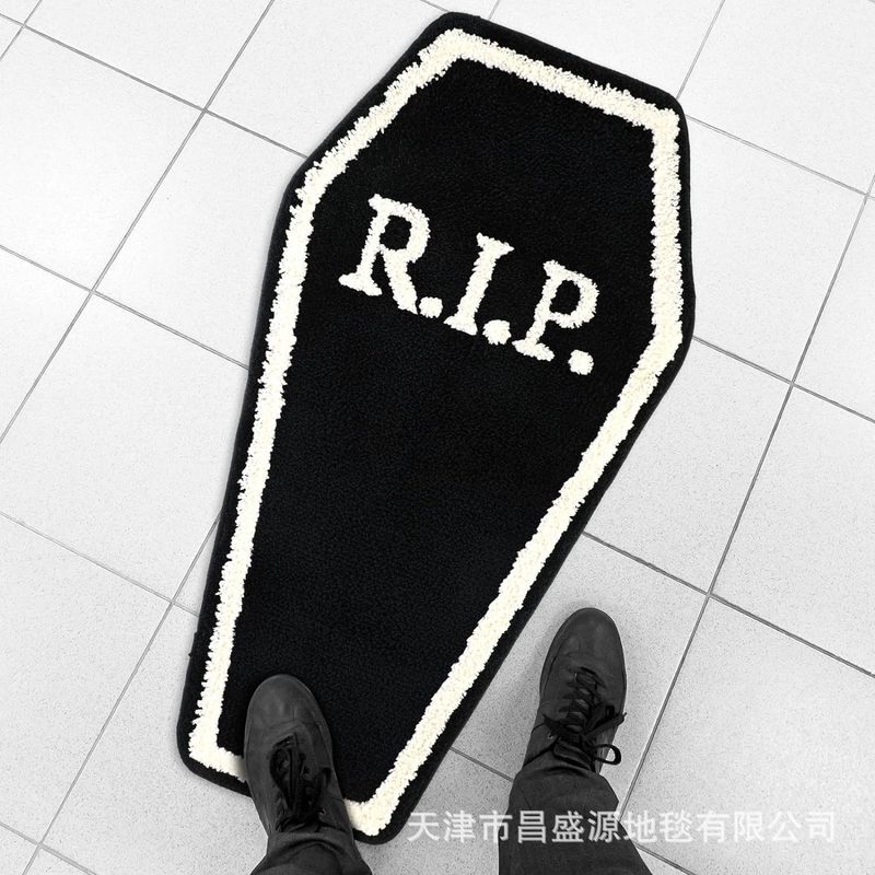 跨境异形万圣节仿羊绒地垫客厅卧室装饰垫卫浴吸水防滑易打理门垫|undefined