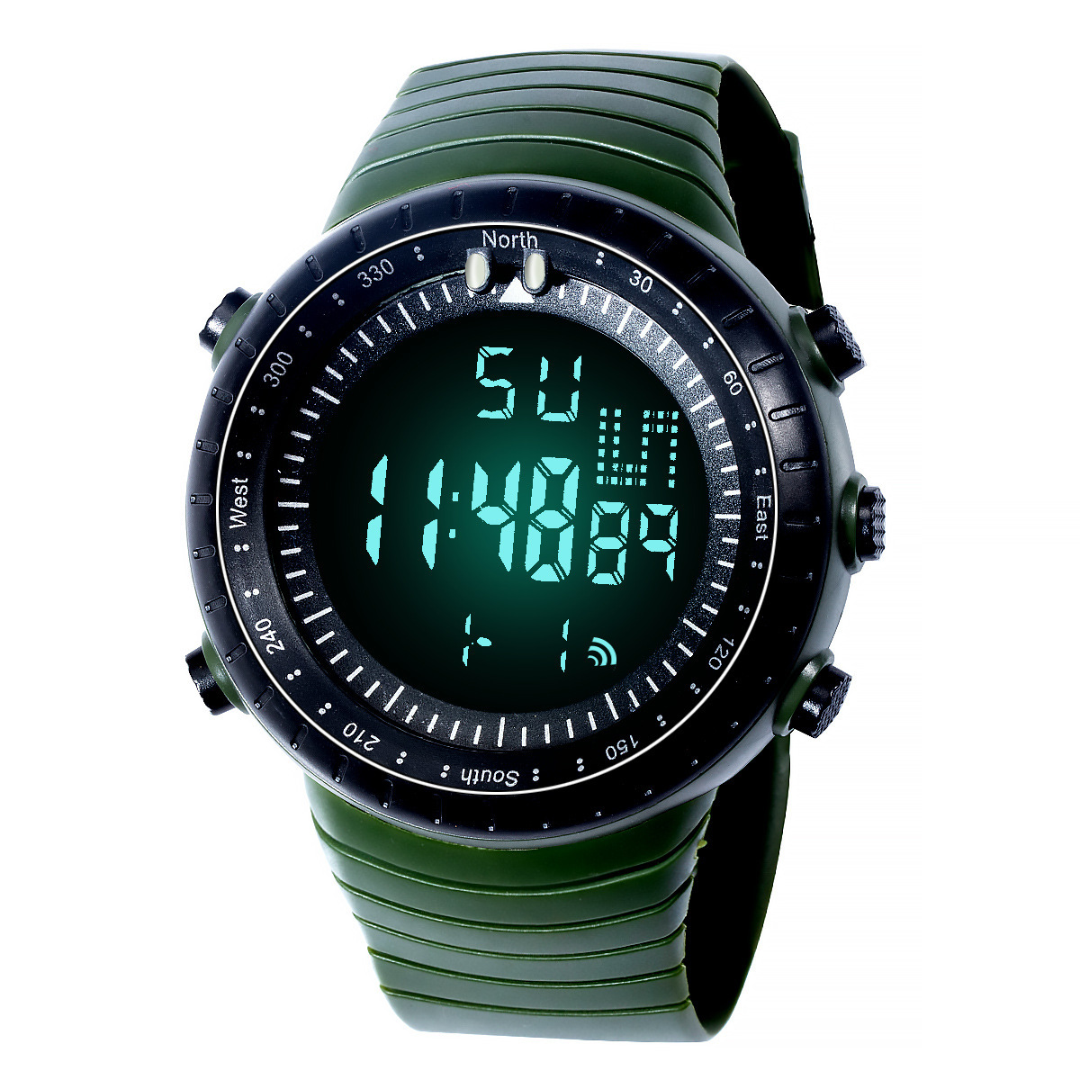 Cronógrafo para hombres deportes reloj electrónico montañismo al aire libre multifuncional luminoso pantalla grande impermeable reloj de estudiante de moda