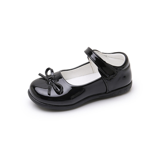 Girls 'black small leather shoes spring and summer British campus students' single-layer shoes for children's performance shiny people-and-mino-and-mino-princess shoes