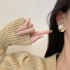 Tide, silver needle, earrings from pearl, silver 925 sample, light luxury style, simple and elegant design, internet celebrity