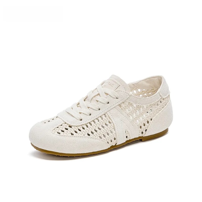 Summer Breathable Mesh Moral Training Shoes for Women 2025 New Heightening Lightweight Versatile Woven Casual Sports Shoes