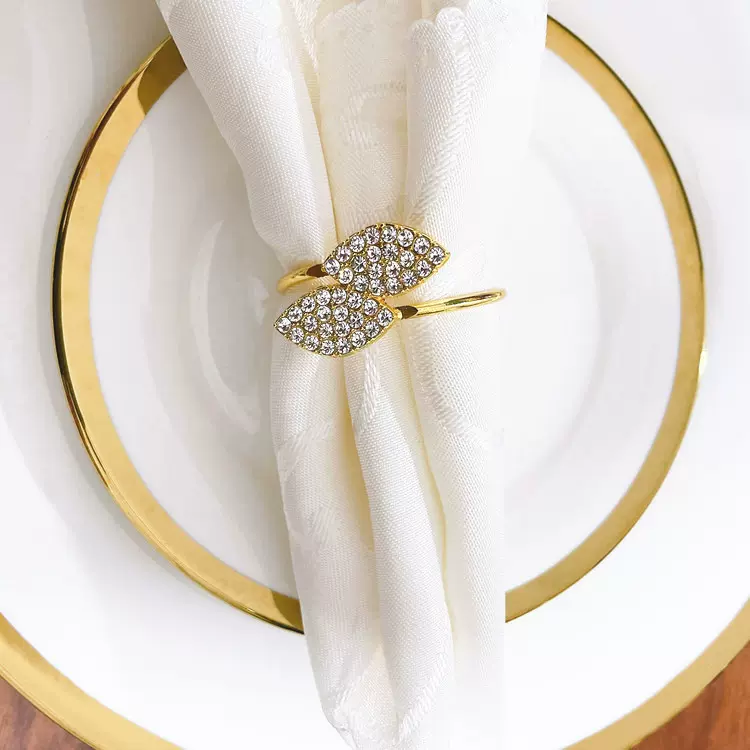 跨境电商货源二叶草餐巾环餐巾圈酒店宴会摆台餐巾扣席巾圈婚庆用