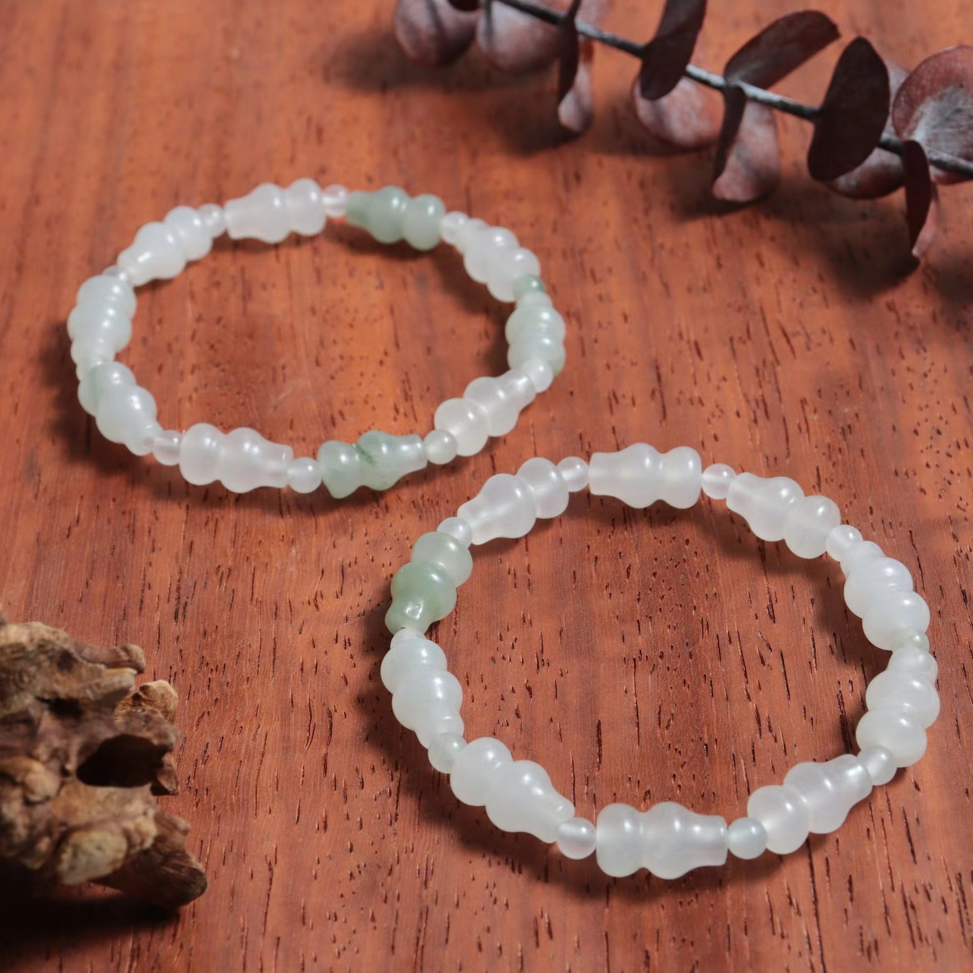 Tianshan pulsera de jade azul para mujeres Xinjiang oro jade blanco jade cuentas DIY multi anillo flotante calabaza pulsera al por mayor