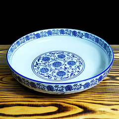 5ZV7批發青花瓷餐廳湯菜盤深盤剁椒魚頭圓盤子小盤雞大盤雞盤陶瓷