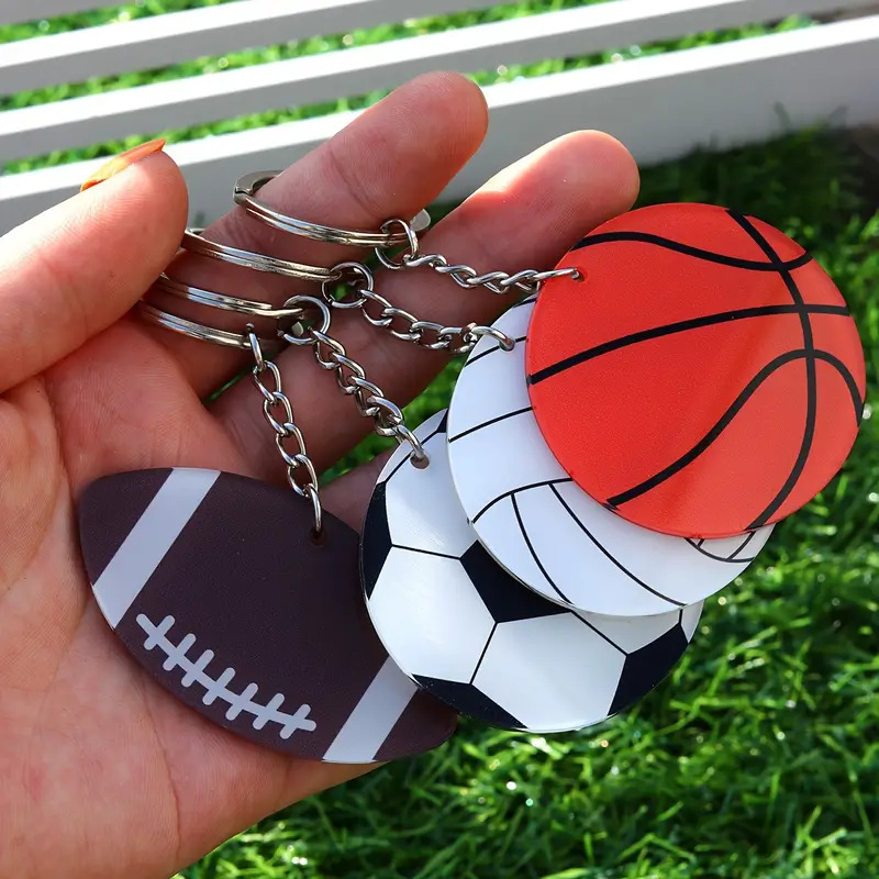 クロスボーダー創意キーチェーンアクリルサッカー野球バスケットボールラグビーキーホルダーバレーボールスポーツプレゼント|undefined