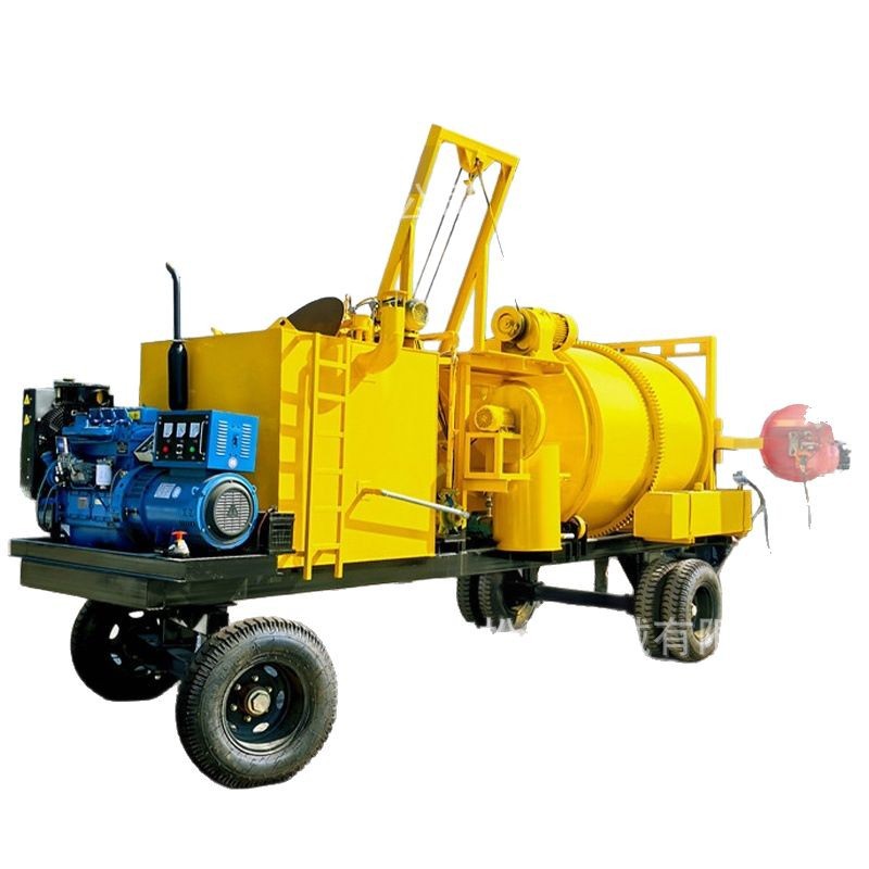 máquina de regeneración de asfalto tipo remolque mezcladora mezcladora de mezcla para reparación y curado de carreteras municipales mezcladora de calentamiento de asfalto