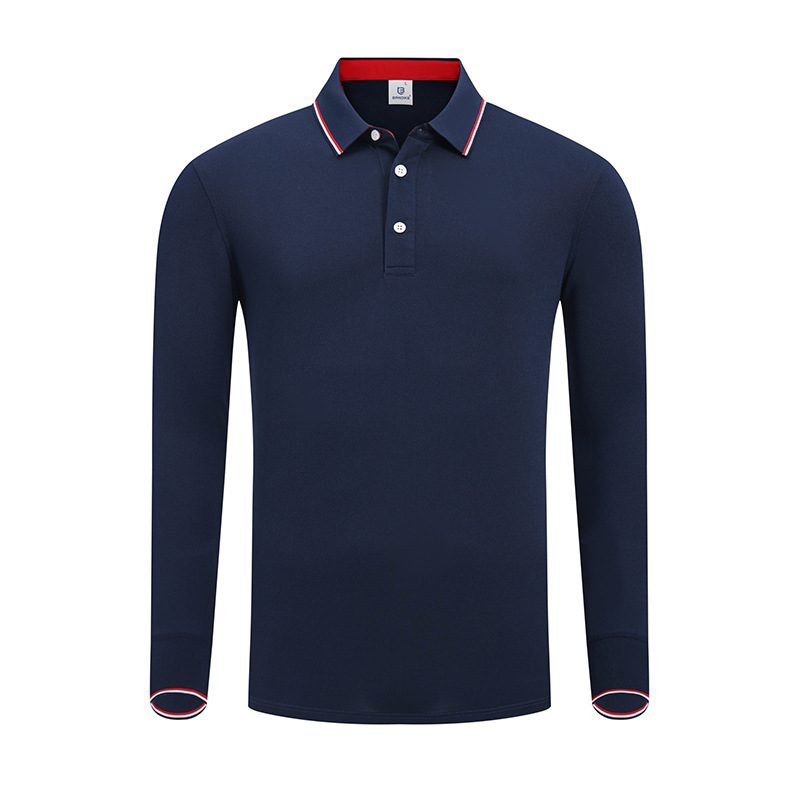 Camiseta de polo de color casual camiseta de hombre camiseta de collar camiseta de algodón de invierno camiseta de polo de manga larga ropa de trabajo personalizada bordada