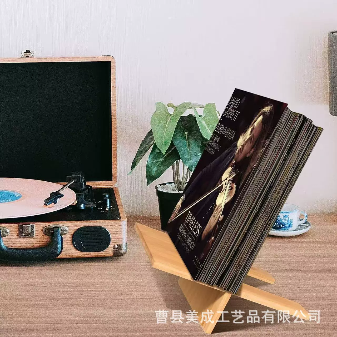 Деревянная стойка для хранения пластинок Разделяемая стойка для настольных альбомов