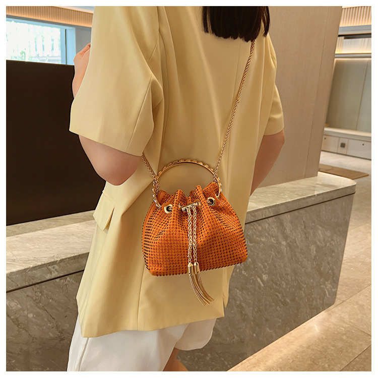 270g Weight Polyester Lining Material Sewing Thread Fashion Element String Closure Type Single Shoulder Strap Strap Type Evening Bag Bags Type Party, Shopping Occasion Pu Leather Material Solid Color Pattern All Seasons Season Women's Gender Streetwear Style Bucket Shape Medium Size Women's Medium Pu Leather Solid Color Streetwear Sewing Thread Bucket String Evening Bag 5