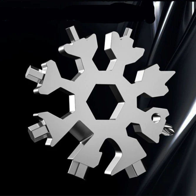 Многофункциональный ключ-снежинка, брелок, портативный шестиугольный восьмиугольный гаечный ключ из высокоуглеродистой стали