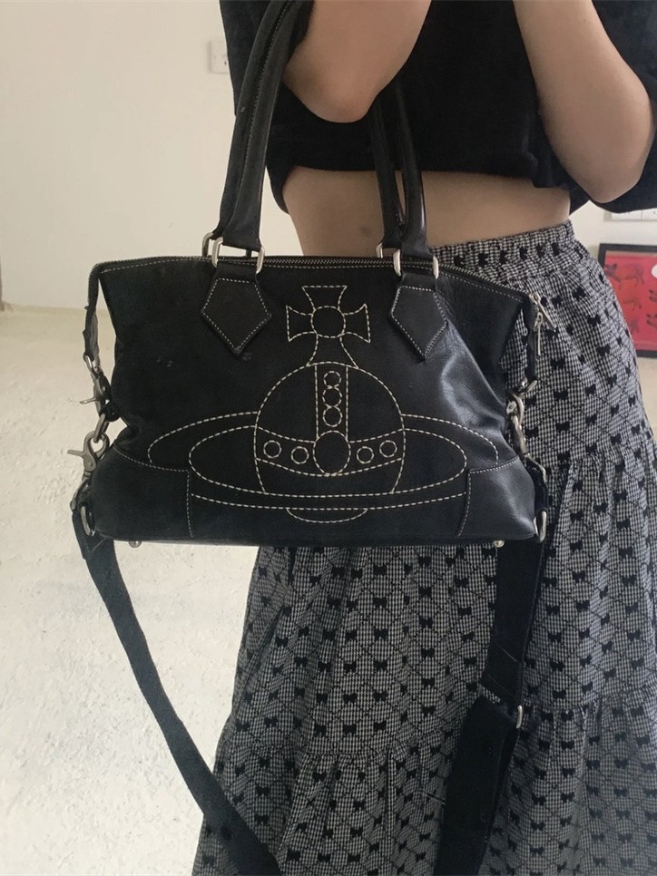 Guangzhou High Version Empress of the West Vintage Tote Bag Embroidery Saturn Motorcycle Bag Large Capacity Shoulder Crossbody Bag for Women