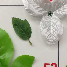 厂家供应 单片丝印小玫瑰叶 玫瑰花香皂花仿真叶片 装饰花叶子
