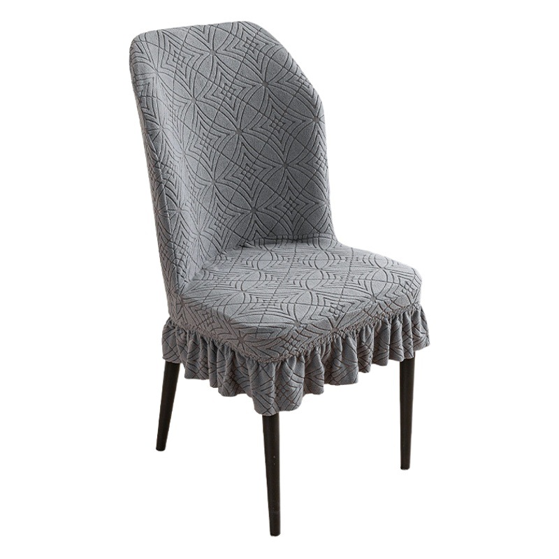 Cubierta de silla elástica curvada de forma especial cubierta de silla engrosada polar gran falda curvada respaldo integrado cuatro estaciones