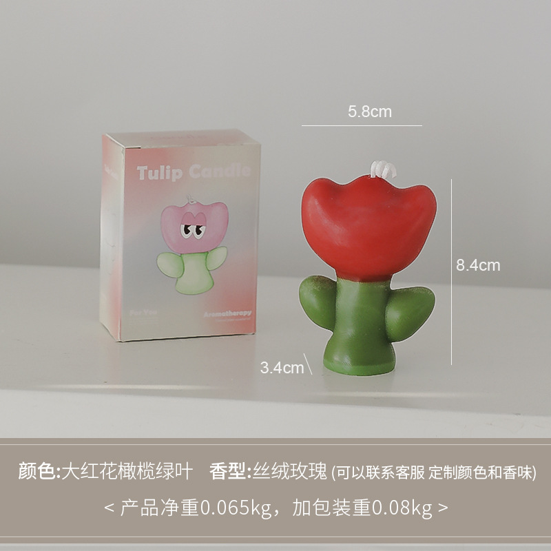 Tulipanes Velas de aromaterapia Recuerdos creativos al por mayor Regalos de fragancia del día del maestro hechos a mano Cera de modelado de flores de simulación