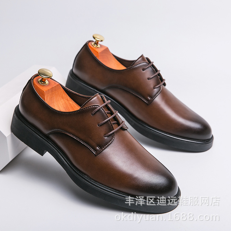 Comercio exterior zapatos de cuero casuales zapatos de negocios británicos zapatos de oficina casuales zapatos de derby suela gruesa zapatos de climax para hombres