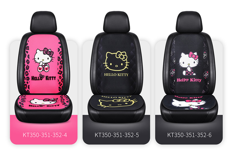 kitty cartoon car cushion single piece three-piece set goddess Four Seasons universal small waist summer car cushion Main driving