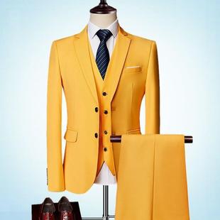 Suit suit Men's Suit Three-piece Suit Middle-aged Formal Suit Edition Slim-fit Groom's Best Man Wedding Dress