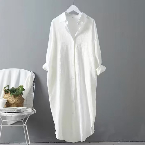 Wholesale knitted cotton-linen women's tops in white blank fabric with ethnic-style tie-dye pattern