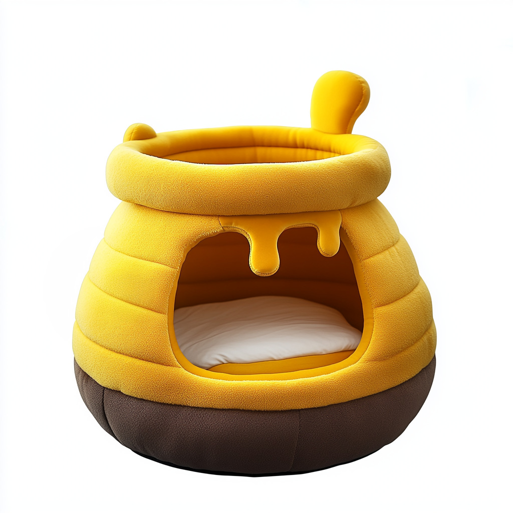 Bee jar gato nido productos de mascotas transfronterizos desmontables y lavables invierno nido redondo felino grueso y calentado medio rodeado