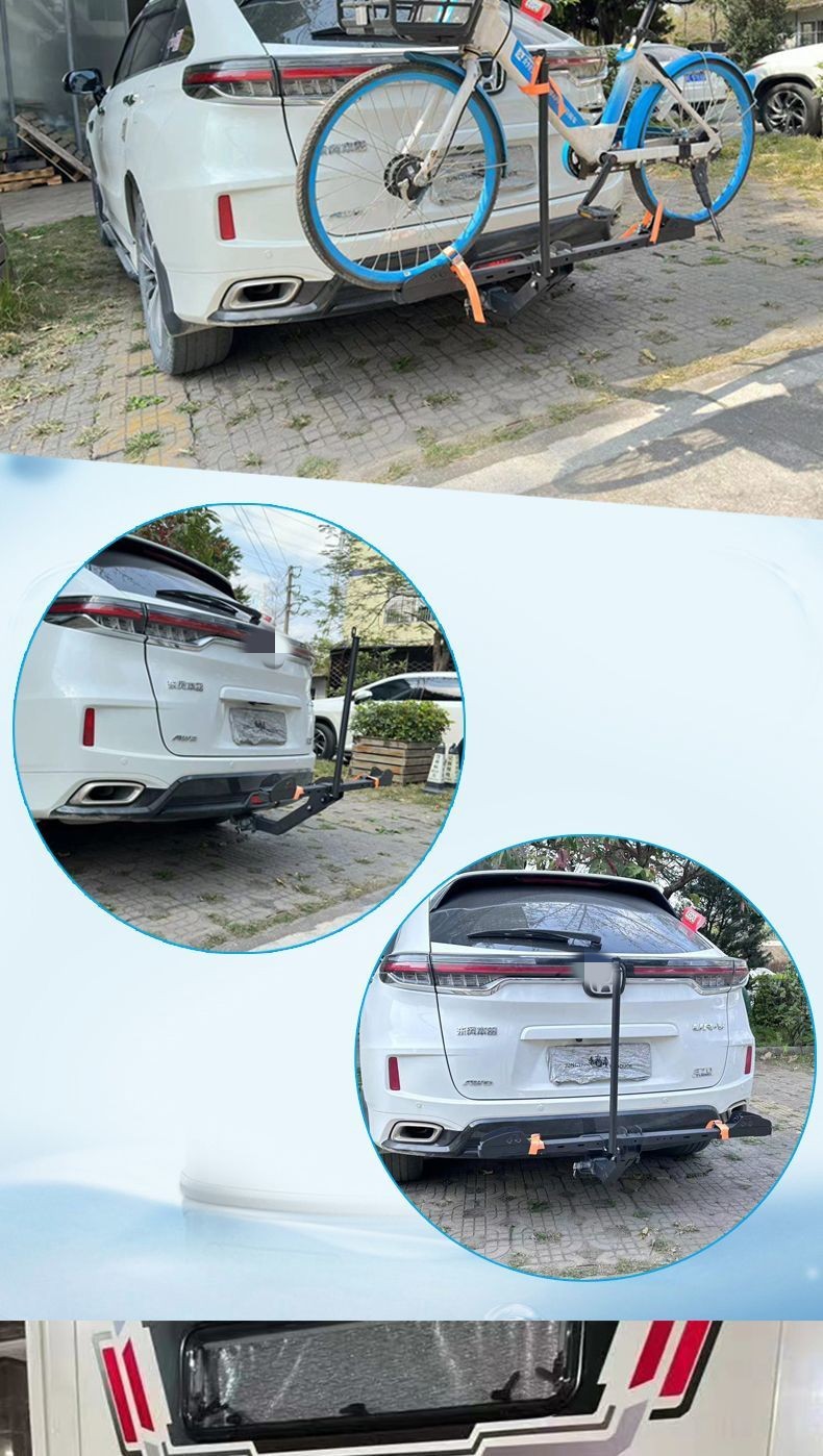 Car Bicycle Rack, Car Trunk, Rear Rack, SUV Foldableing Hanging Square Mouth Modification Parts, Bicycle Rack