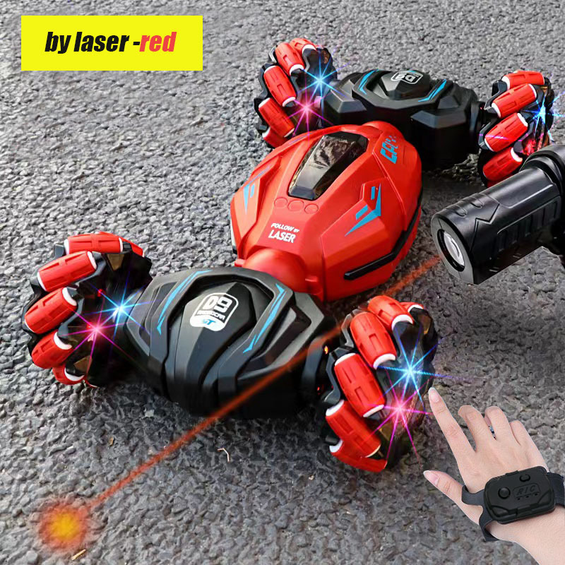 Coche de Transformación con Control Remoto por Gestos - Con Efecto de Luz y Spray, para Niños