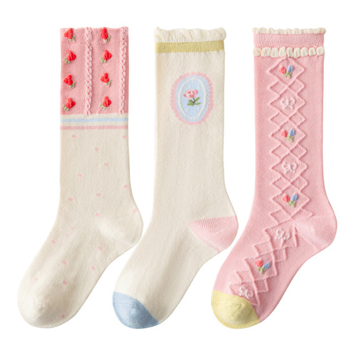 Minliu new children's socks wholesale autumn cute baby socks cartoon girls socks spring and autumn mid-tube socks