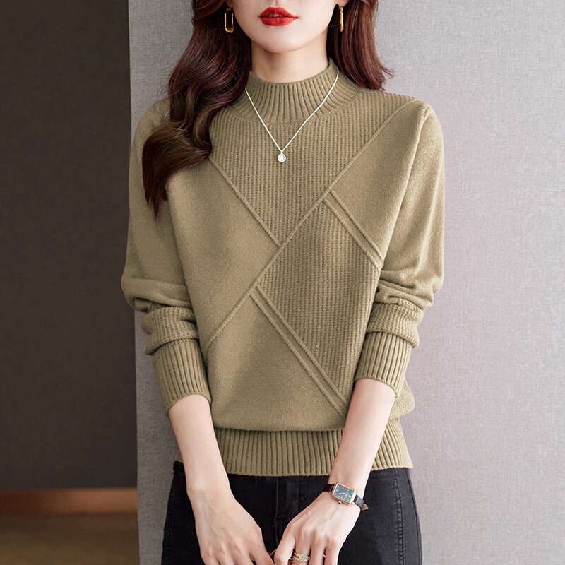 Women's half-high collar base shirt, autumn and winter fashion casual stylish knitwear, 2026 new thickened solid color inner sweater Women's half-high collar base shirt, autumn and winter fashion casual stylish knitwear, 2026 new thickened solid color inner sweater