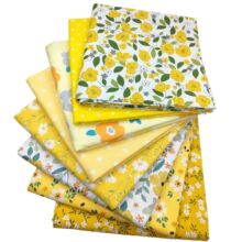 新品全棉斜纹印花布料DIY手工拼布黄色花系列纯棉碎花床品面料