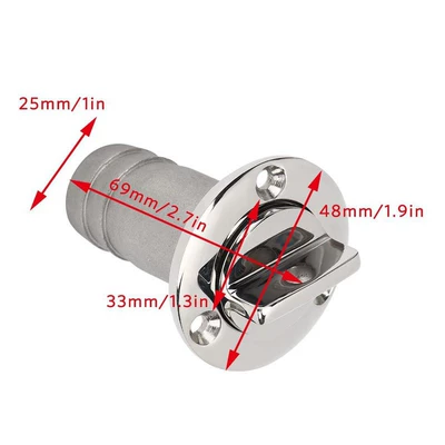 Yacht Mast Tail Light 360 Degree Anchor Light All-Round Light Led Navigation Signal Light White Light Marine Fixed Indicator Light (Avtomobil ehtiyat hissələri) - stainless-steel-1inch-small-oil-port-25mm