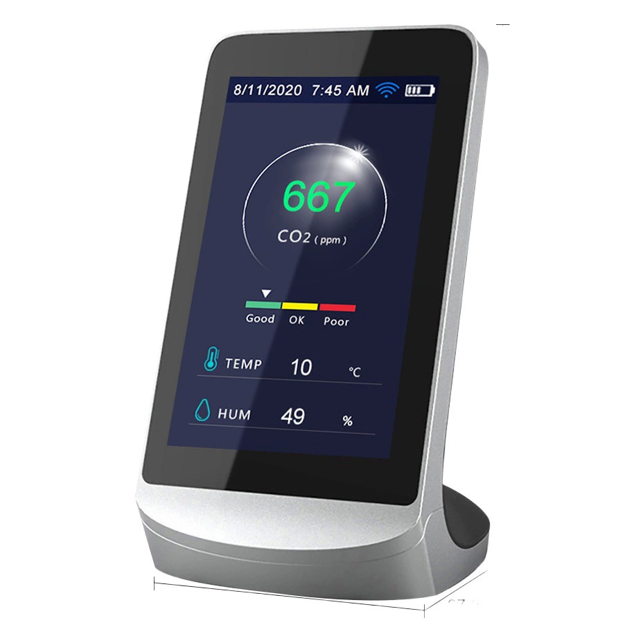 Граффити версии температуры и влажности СО2 детектора углекислого газа детектор качества воздуха английского умный
