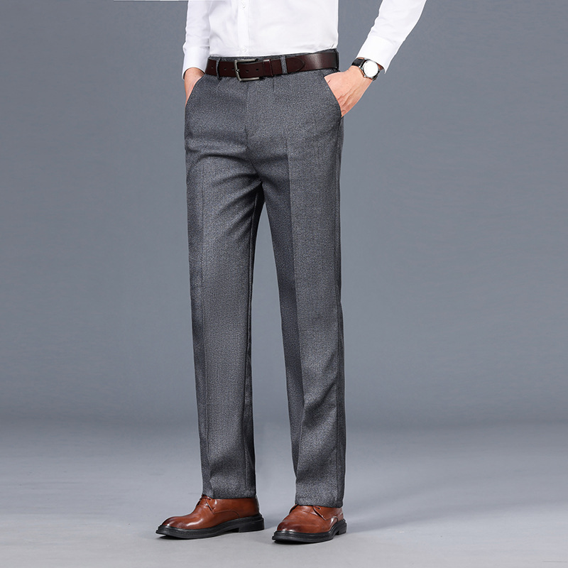 Pantalones Casuales de Negocios Estilo 2025 para Hombres de Mediana Edad y Mayores, Pantalones Casuales Gruesos con Forro Polar para Otoño e Invierno, Pantalones Largos para Papá