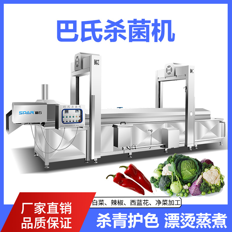 巴氏杀菌流水线山野菜桑芽菜蔬菜杀青漂烫机袋装无骨鸡爪杀菌机器