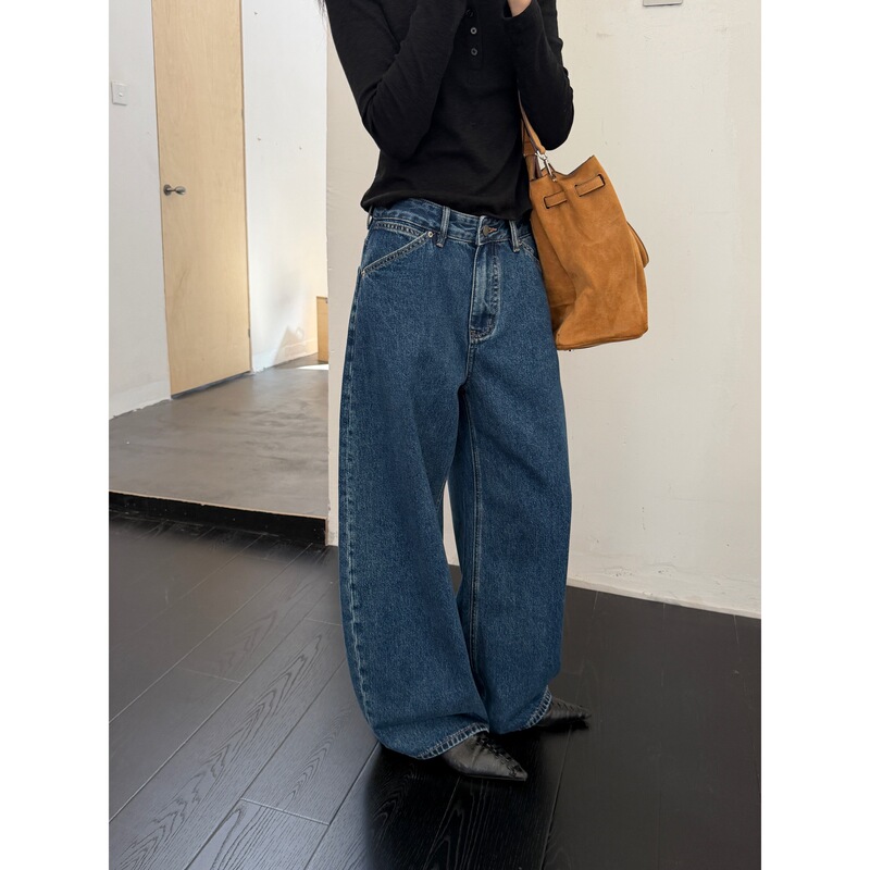 GAGD American retro washed baggy jeans for women, cheanfit, loose and relaxed wide-leg long pants GAGD American retro washed baggy jeans for women, cheanfit, loose and relaxed wide-leg long pants