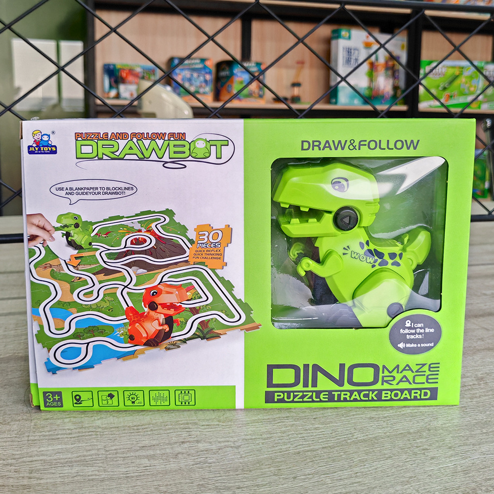 그린 트랙 티라노사우루스 렉스-퍼즐 포함(영어 창 디스플레이 상자)