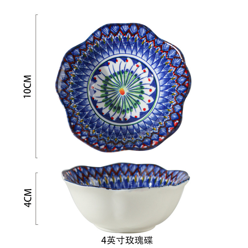 セラミックモロッコ小皿家庭用六角形調味料皿ソース皿スナック皿ディップ皿醤油ディップ皿|undefined