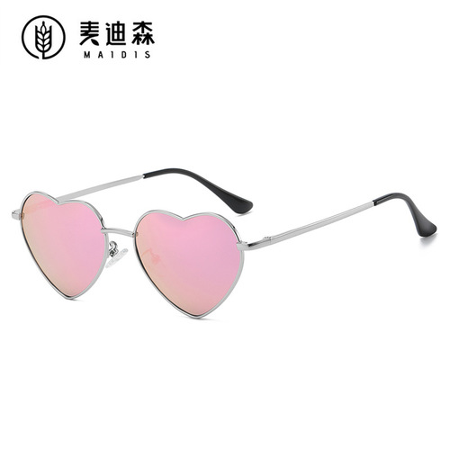 Jet 8088 metal retro love sunglasses cute heart girlfriend multi-color glasses spring leg polarized sunglasses