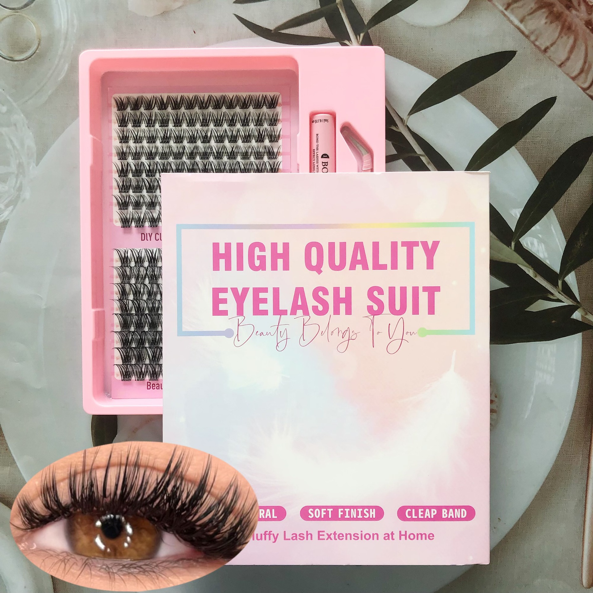 Transfronterizas pestañas falsas 30 - 100D comercio exterior caja de pestañas gruesas con pinzas de pegamento conjunto de pestañas falsas