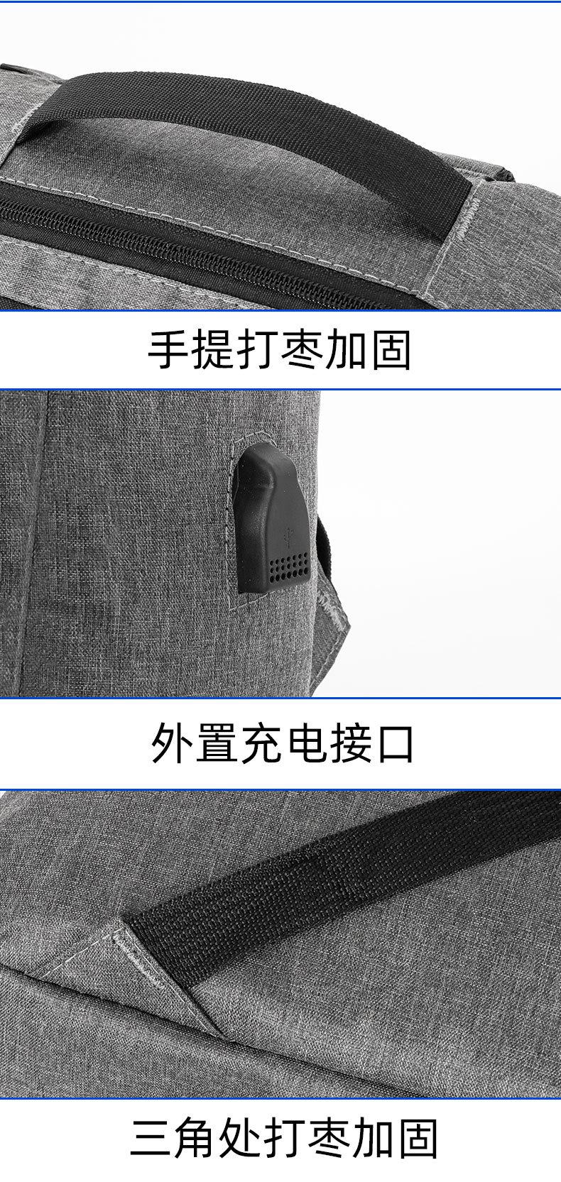 New USB port charging backpack for business commuting, large-capacity casual and simple schoolbag undefined