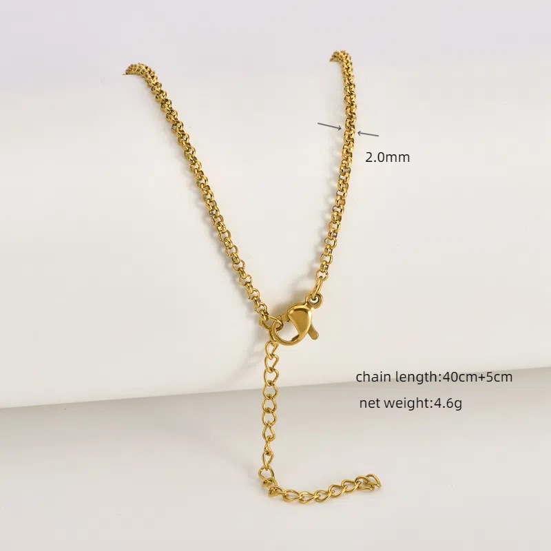 17g Weight Chain Jewelry Making Type 18K Gold Plated Plating Material Chain Necklace Classification 1 Piece Quantity Titanium Steel Material Geometric Pattern All Seasons Season Polished Finish Plating Design Simple Style Style 1 Piece Titanium Steel 18K Gold Plated Polished Chain Necklace Chain Simple Style Geometric 8