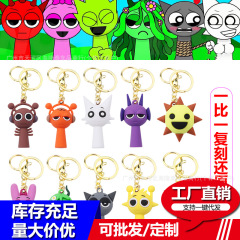 爆発的な国境を越えた新製品Sprunki Plush 10種類のリズムボックス音楽ゲーム周辺のキーホルダー