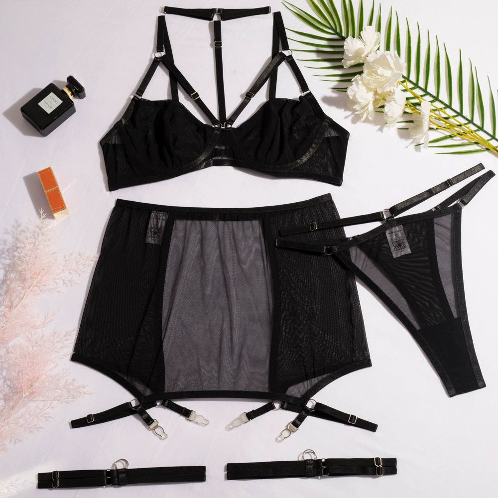 Sexy underwear, split set, European style, 4 piece set