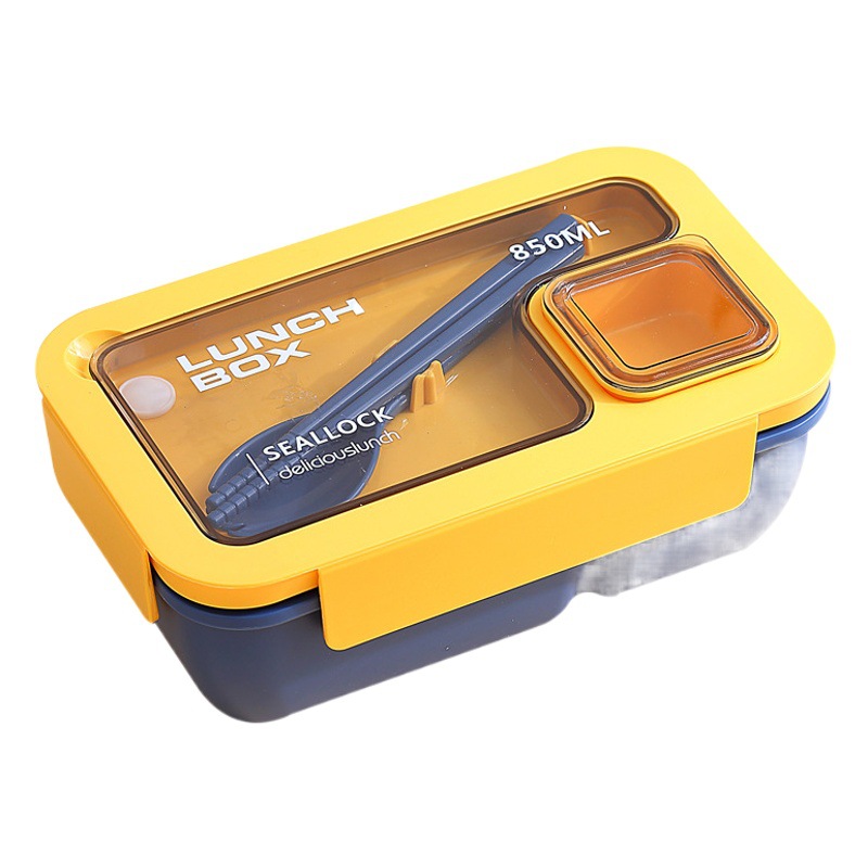 La lonchera rectangular de cuadrícula dividida se puede usar en el horno microondas, la caja bento para adultos, la vajilla especial, la lonchera japonesa para trabajadores de oficina