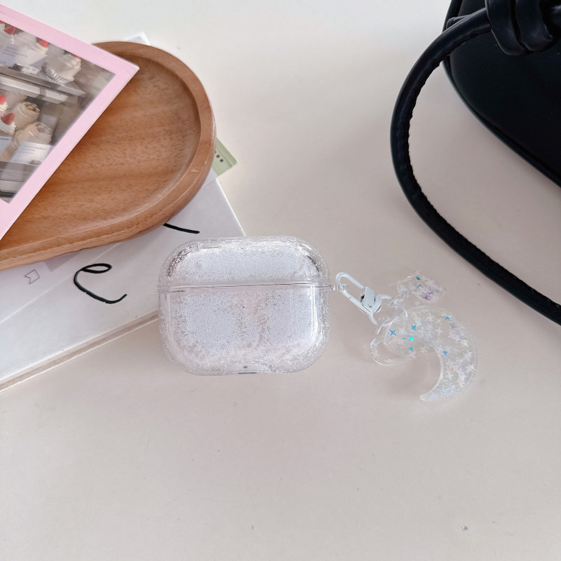 新しい液体流砂ヘッドフォンケース、手作りのペンダント付き、Airpods 第 4 世代ヘッドフォンケースに適しています、新しい第 3 世代スパンコールケース|undefined