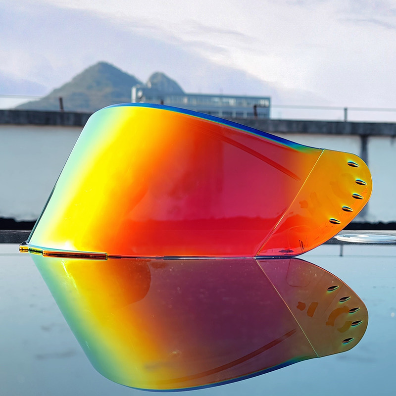 Lente para Casco ORZ966 Transparente Marrón con Recubrimiento Plateado, Lente Iridiscente Colorida para Bicicleta de Carretera, Protección para Ciclismo de Alta Velocidad