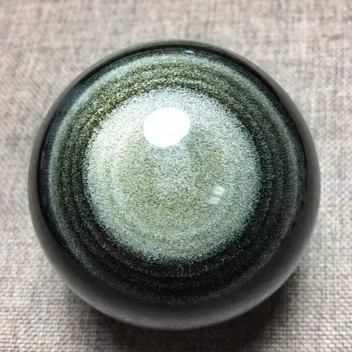 Natural gold obsidian ball ornaments double cat eyes double gold eye obsidian ball rough stone polishing company entrance home decoration