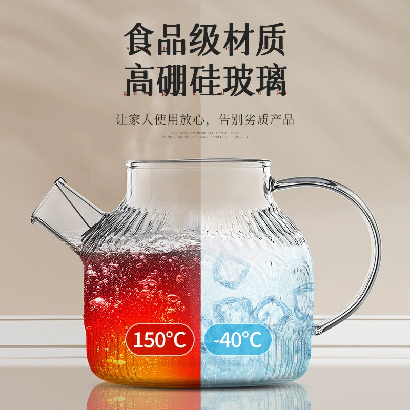 Glass teapot for home use, capacious drying rack, tea with glass, increased thickness