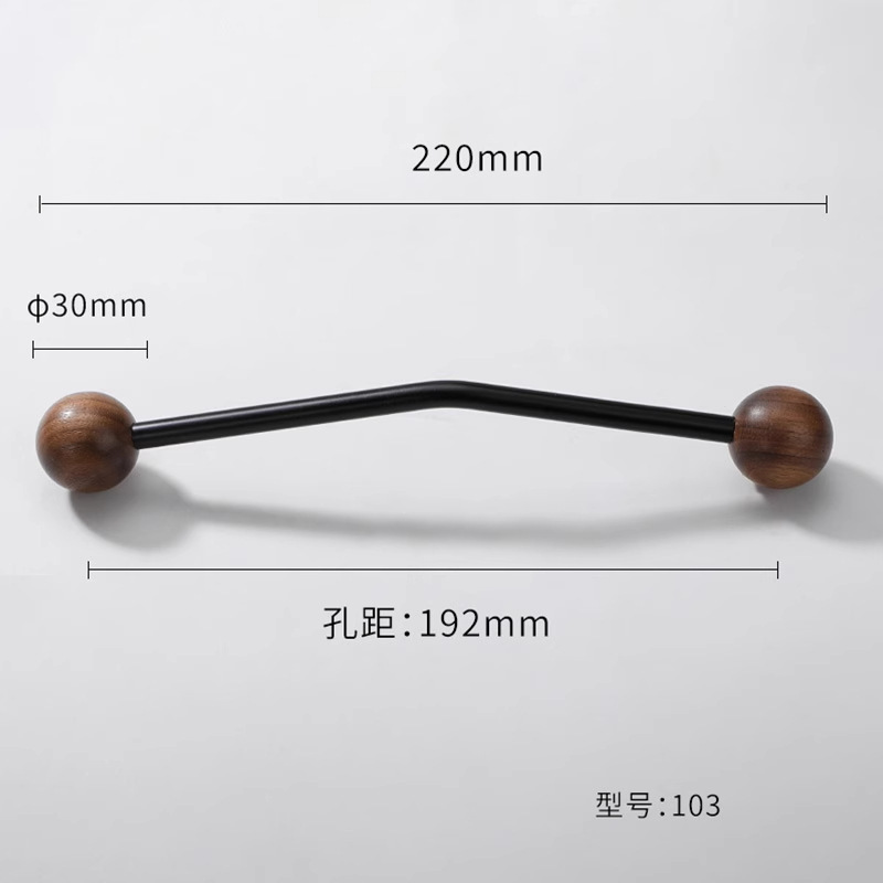 新中式实木胡桃木小把手轻法式衣橱柜门抽屉拉手黄铜中古风小拉手|undefined