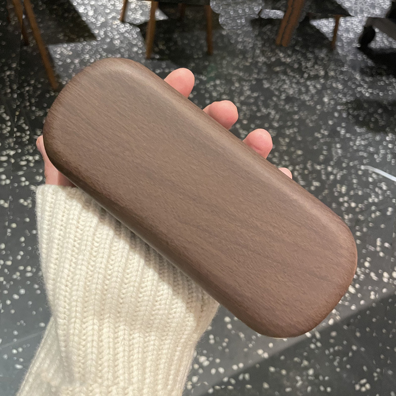 メガネケース日系文芸レトロ木目メガネケース防圧耐落下ケース学生近視携帯メガネ収納ケース|undefined