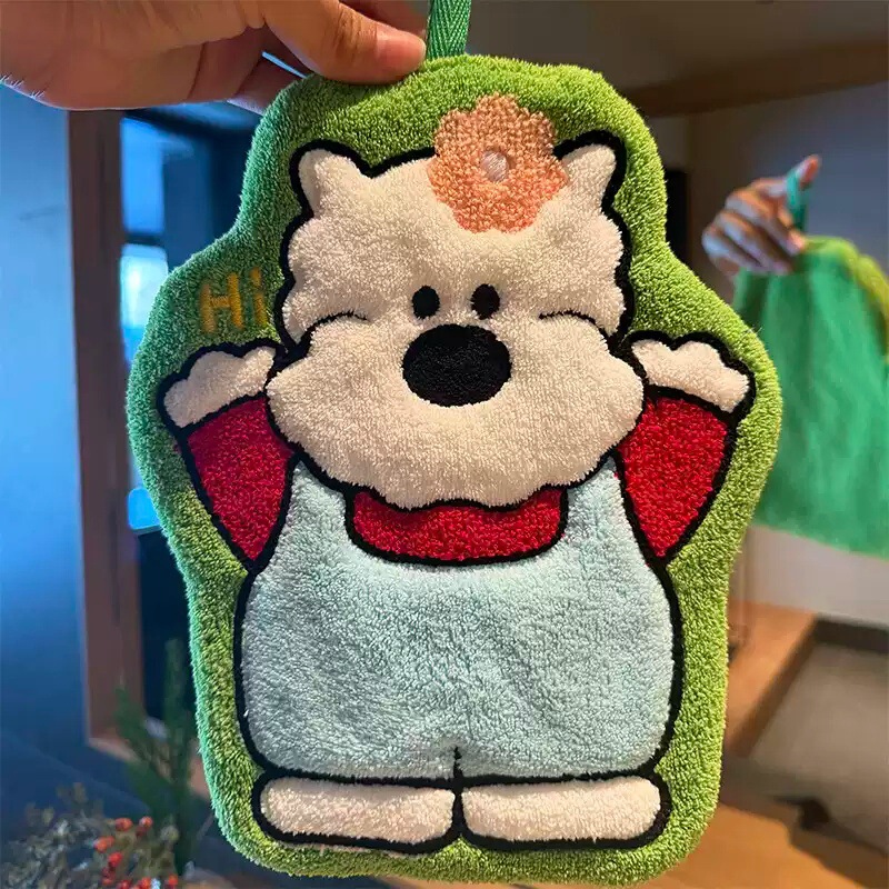 Cute Bear-Shaped Hanging Hand Towel for Kitchen and Bathroom, Thickened, High Aesthetic Value, Super Absorbent Hand Wipe Cute Bear-Shaped Hanging Hand Towel for Kitchen and Bathroom, Thickened, High Aesthetic Value, Super Absorbent Hand Wipe