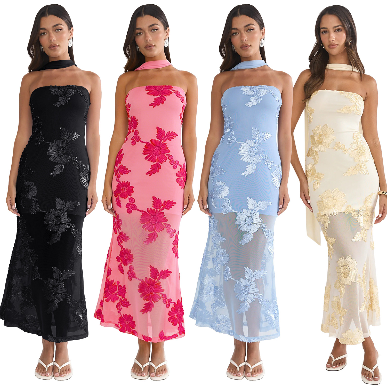 C7671 Aliexpress transfronterizo Amazon Europa y América de moda de verano temperamento sexy delgado vestido de espalda abierta